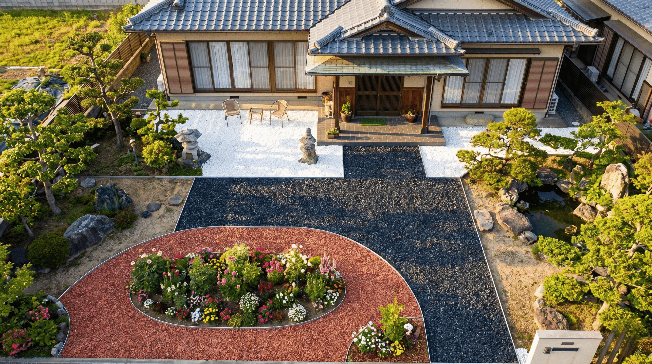 テコラの粒径と色バリエーション。庭の場所・用途別に最適な組み合わせが異なる